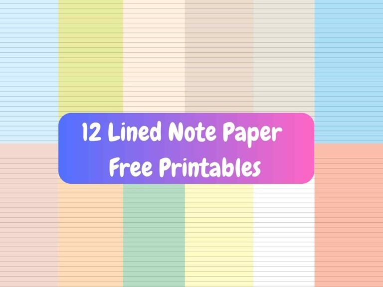 Printable Lined Note Paper