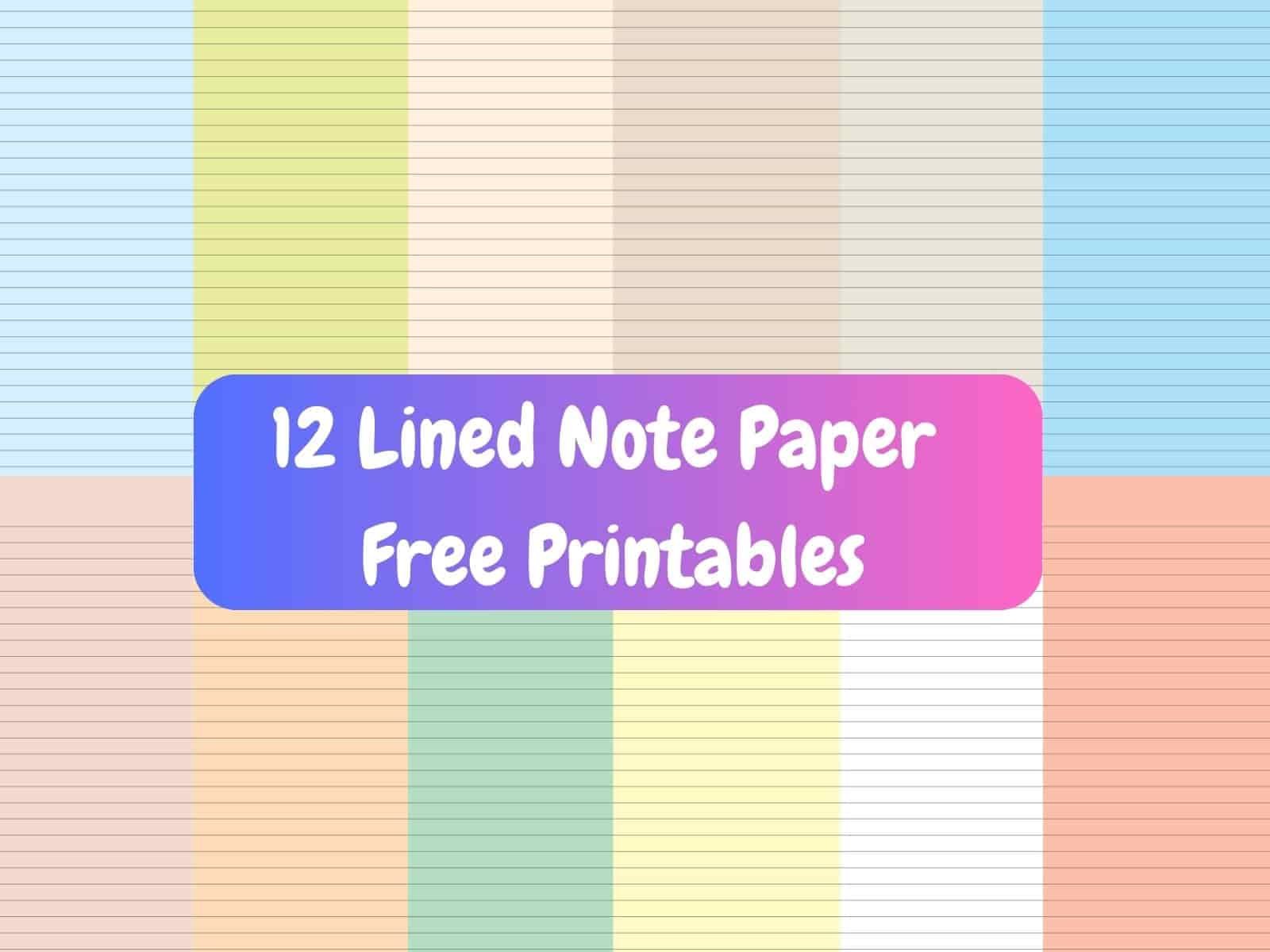 Printable Lined Note Paper