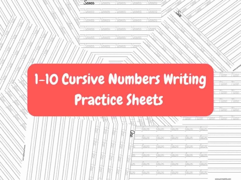 1-10 Numbers Writing Practice Sheets Free Printables