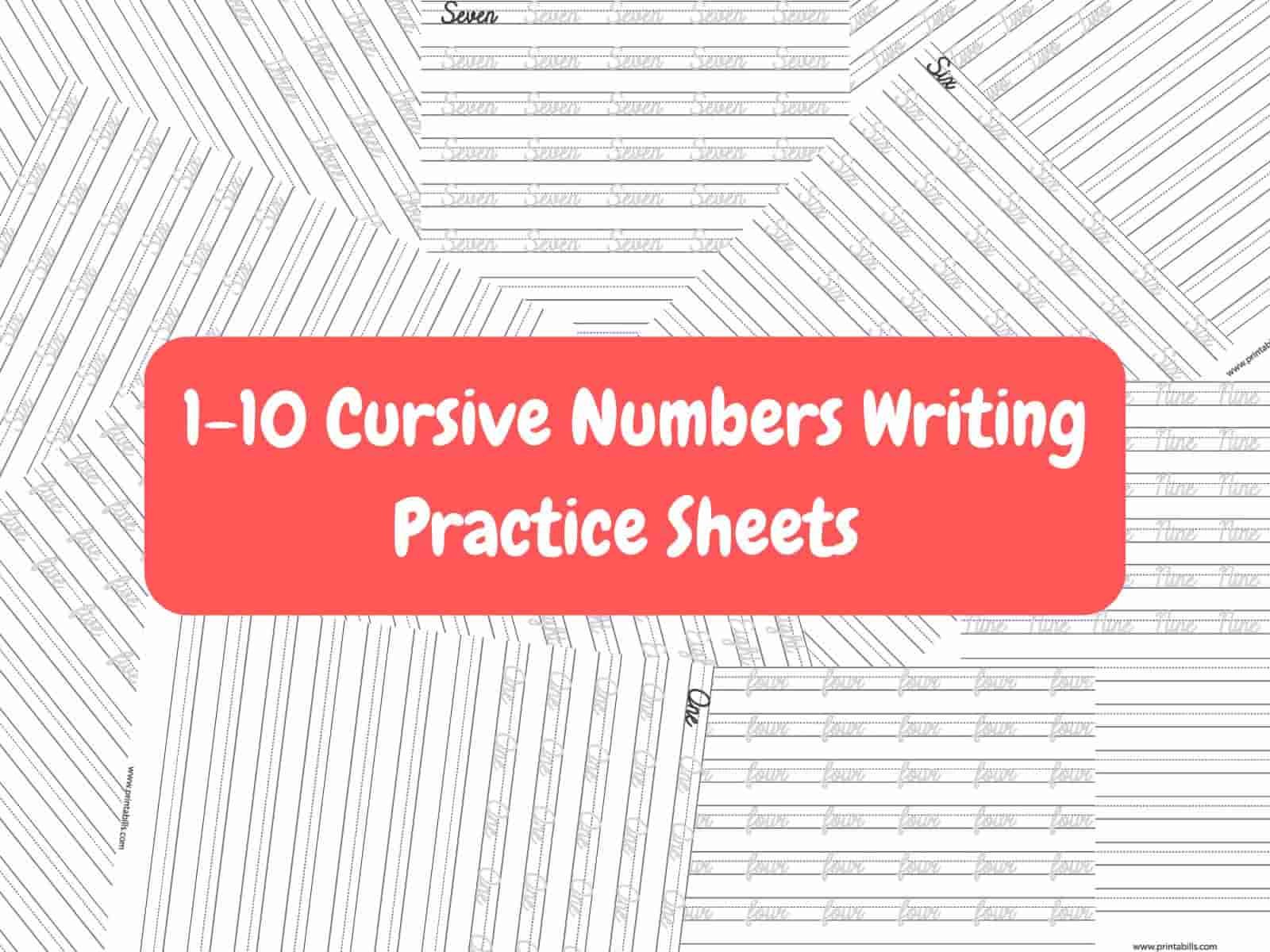 1-10 Numbers Writing Practice Sheets Free Printables