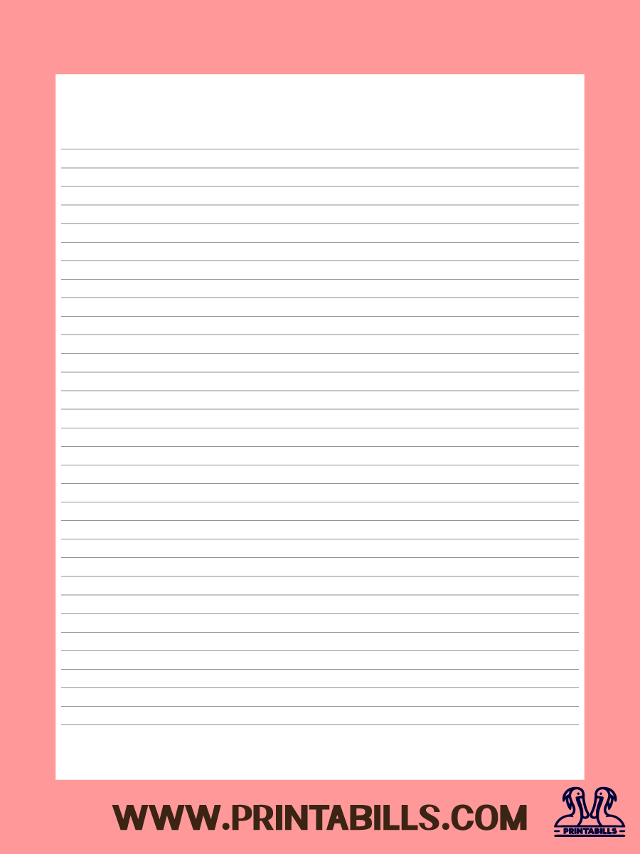 Lined Note Paper Printable free