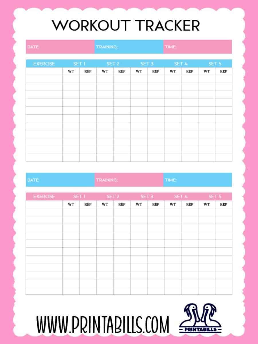 Workout Planner Free Printable