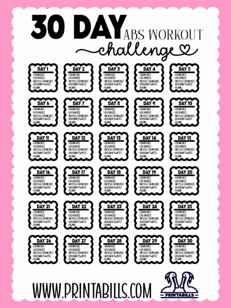 30 Day Abs Workout Challenge Free Download