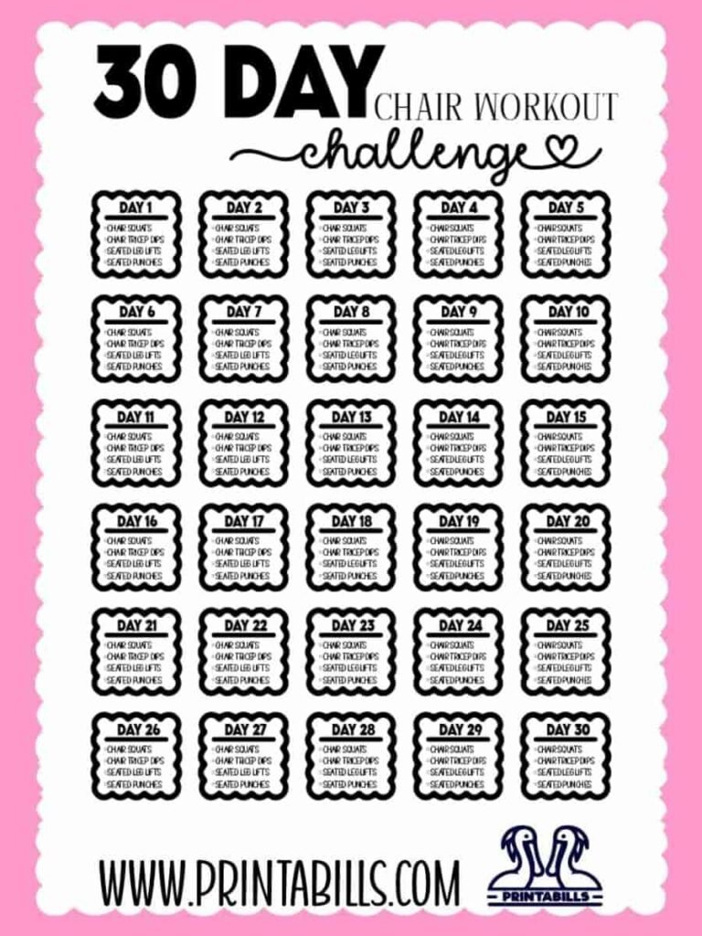 30 Day Chair Workout Challenge Free Download
