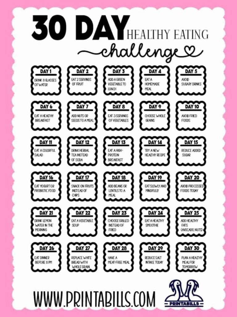 30 Day Healthy Eating Challenge Free Download