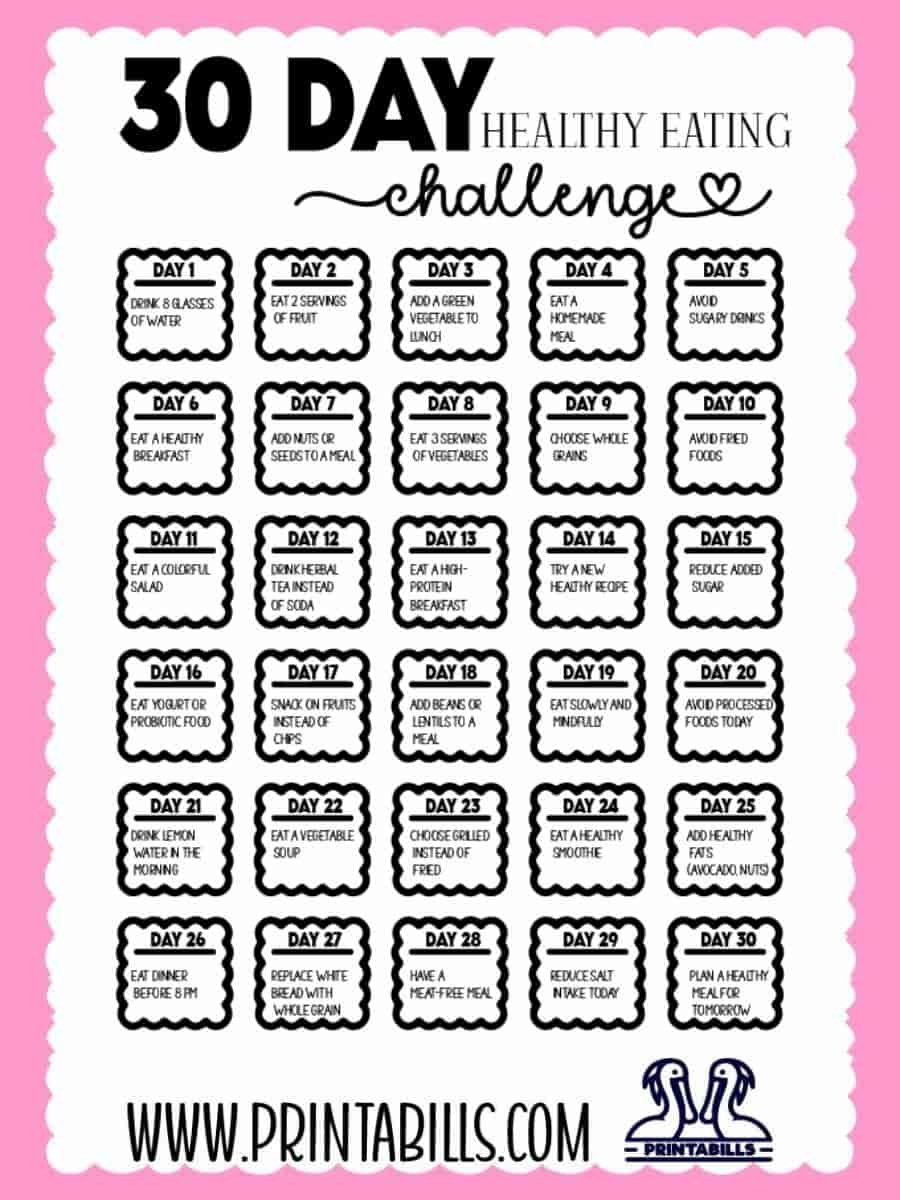 30 Day Healthy Eating Challenge Free Download