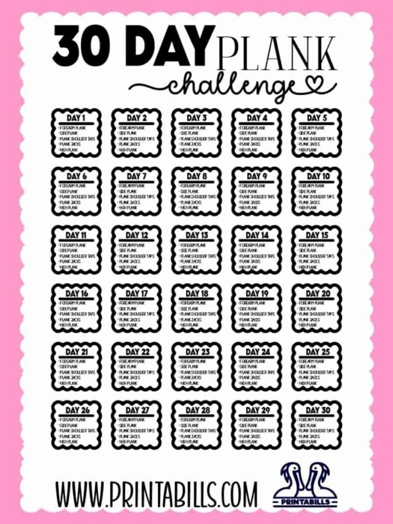 30 Day Plank Challenge Free Download