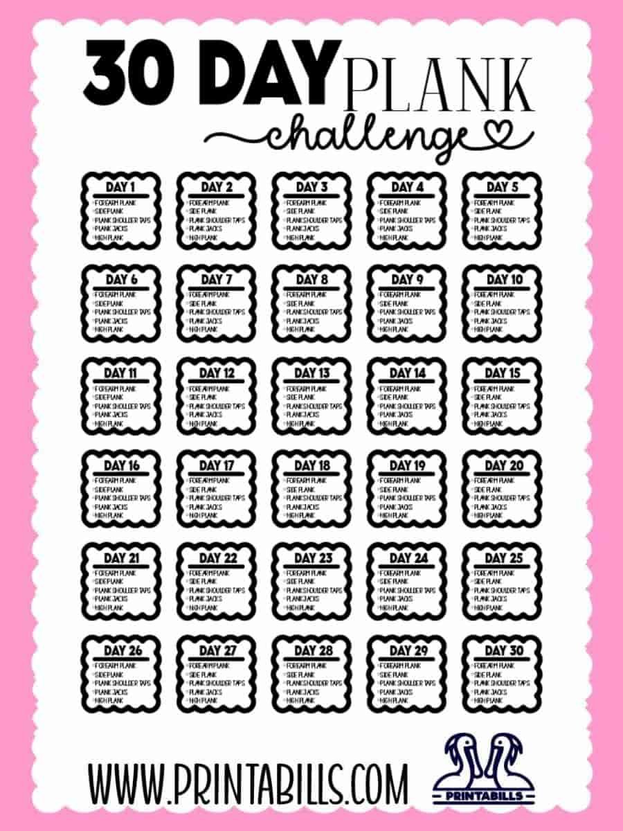 30 Day Plank Challenge Free Download